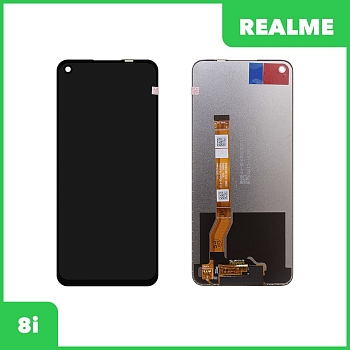 LCD дисплей для Realme 8i в сборе с тачскрином, 100% оригинал (черный)