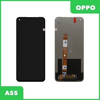 LCD дисплей для Oppo A55 в сборе с тачскрином, 100% оригинал (черный)