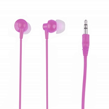 Наушники "LP" для MP3 плееров разъем 3.5 мм. (вакуумные) розовые