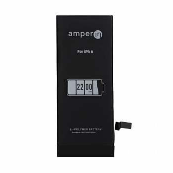 Аккумулятор (батарея) Amperin для телефона Apple iPhone 6, 3.82В, 2200мАч