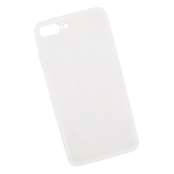 Защитная крышка "LP" для Apple iPhone 7 Plus, 8 Plus "Glass Case" с белой рамкой, прозр. стекло (коробка)