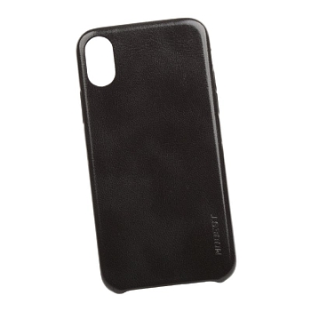 Защитная крышка "G-Case" для Apple iPhone X ELite Series, кожа, черная (коробка)