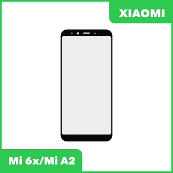 Стекло + OCA пленка для переклейки Xiaomi Mi 6x, Mi A2, черный
