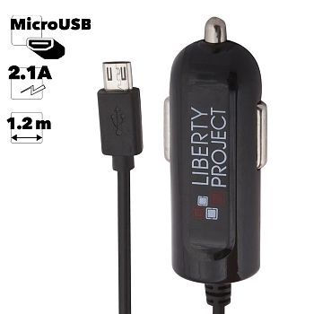 Автомобильное зарядное устройство "LP" MicroUSB 2.1A (коробка)