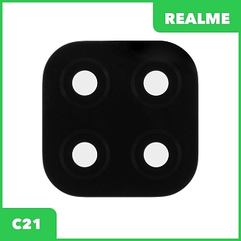 Стекло основной камеры для Realme C21, черный
