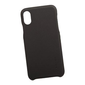 Защитная крышка "G-Case" для Apple iPhone X Noble Series, кожа, черная (коробка)
