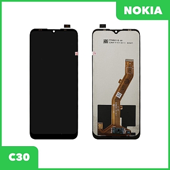 LCD дисплей для Nokia C30 в сборе с тачскрином, Premium Quality, черный