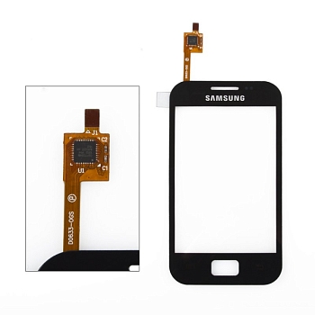 Сенсорное стекло (тачскрин) для Samsung Galaxy Ace Plus GT-S7500 1-я категория, черный