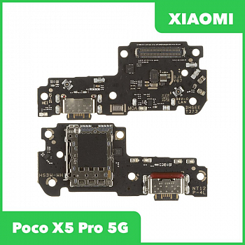 Системный разъем (разъем зарядки) для Xiaomi Poco X5 Pro 5G, микрофон