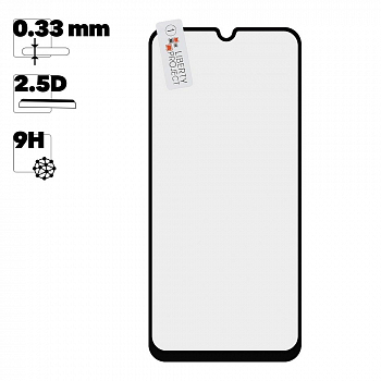 Защитное стекло "LP" для Samsung Galaxy A50 Thin Frame Full Glue с рамкой 0,33 мм 2,5D 9H (черное)