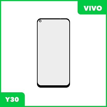 Стекло + OCA пленка для переклейки Vivo Y30, черный
