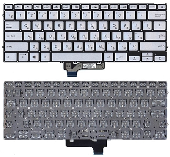 Клавиатура для ноутбука Asus ZenBook UM431DA, серебристая