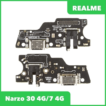 Разъем зарядки для телефона Realme Narzo 30 4G (RMX2156), 7 4G (RMX2155), микрофон