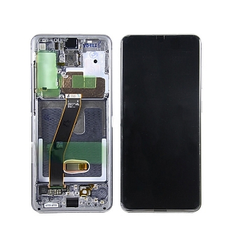 Дисплей для Samsung Galaxy S20 (G980F) в рамке + тачскрин, серый (оригинал)