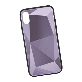Защитная крышка "LP" для Apple iPhone X "Diamond Glass Case", фиолетовый бриллиант (коробка)
