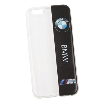 Силиконовый чехол для iPhone 6, 6S марки автомобиля "BMW" (прозрачный, европакет)