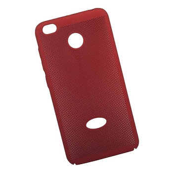 Защитная крышка для Xiaomi Redmi 4X "LP" Сетка Soft Touch, красная (европакет)