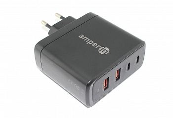 Блок питания (сетевой адаптер) Amperin GaN USB-A, USB-C (YDS-TC100-011) 100W, black