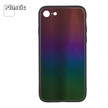 Защитная крышка "LP" для Apple iPhone 7, 8 "Rainbow Glass Case", золотой градиент (коробка)