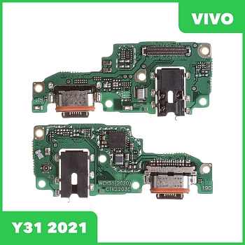 Системный разъем (разъем зарядки) для Vivo Y31 2021, разъем гарнитуры, микрофон