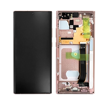 Дисплей Samsung N985F, N986F (Note 20 Ultra) в рамке (бронзовый) сервисный ориг 100% DynamicAMOLED 2X