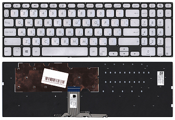 Клавиатура для ноутбука Asus X712 серебристая
