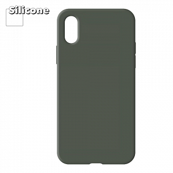 Силиконовый чехол для iPhone X, Xs "Silicone Case" (темно-зеленый, блистер) 48