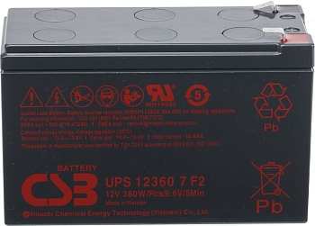 Аккумуляторная батарея CSB UPS 12360 7 F2, 12В, 7.5Ач
