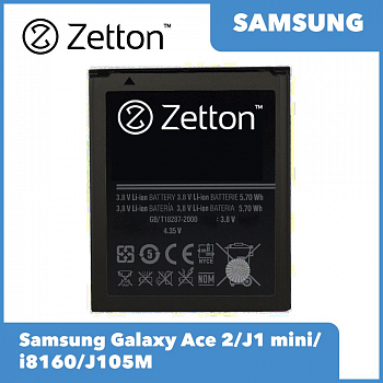 Аккумулятор (батарея) Zetton EB425161LU для телефона Samsung Galaxy Ace 2 (i8160), J1 Mini (J105H), 1500мАч