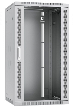 Cabeus SH-05F-22U60/45-R Шкаф телекоммуникационный настенный разобранный 19" 22U 600x450x1082mm (ШхГхВ) дверь стекло, цвет серый (RAL 7035)