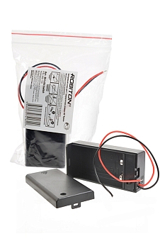 Адаптер для аккумуляторов Robiton Bh1x9V/switch с выключателем и двумя проводами PK1, 1 штука