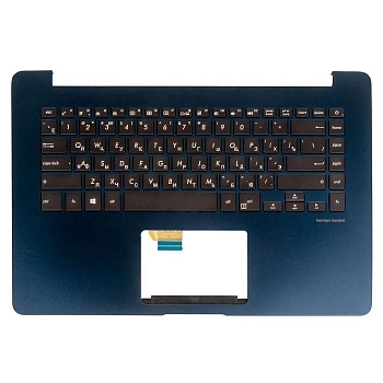 Клавиатура для ноутбука Asus UX530UX-1A с топкейсом, темно-синяя, с подсветкой