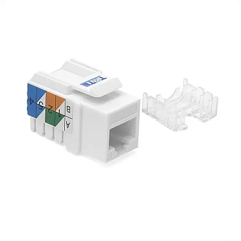 Вставка Keystone RJ-45, категория 6, белая, TWT-OK45UTP/6-WH