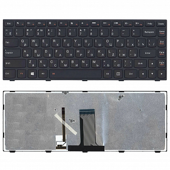 Клавиатура для ноутбука Lenovo IdeaPad Flex 2-14, G40-30, G40-70, черная, рамка черная, с подсветкой