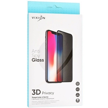 Защитное стекло 3D PRIVACY для телефона Apple iPhone 13 Pro Max, черный (Vixion)