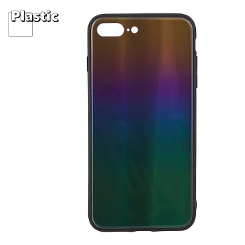 Защитная крышка "LP" для Apple iPhone 7 Plus, 8 Plus "Rainbow Glass Case", золотой градиент (коробка)