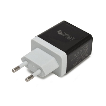 Сетевое зарядное устройство "LP" с двумя USB выходами QC 3.0 5В-2.4А, 9В-2А, 12В-1.67А Brick Series (черный, коробка)
