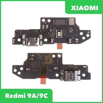 Разъем зарядки для телефона Xiaomi Redmi 9A, 9C и разъем гарнитуры с микрофоном (оригинал)