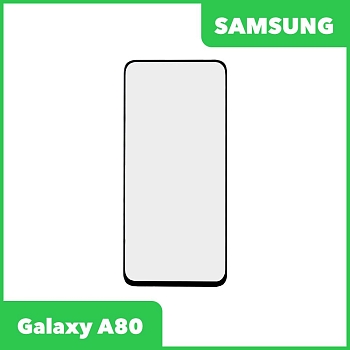 Стекло + OCA пленка для переклейки Samsung Galax A80 2019 (A805F), черный