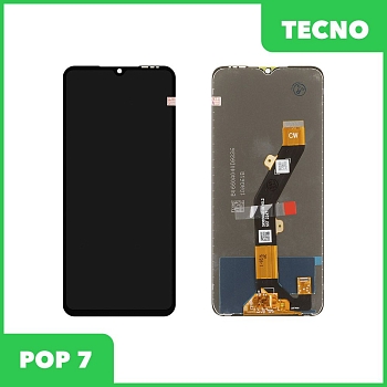 LCD дисплей для Tecno POP 7 (BF6) в сборе с тачскрином, 100% оригинал (черный)