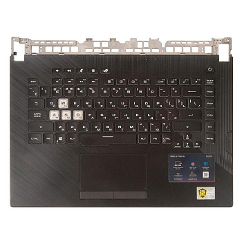Клавиатура с топкейсом для ноутбука Asus ROG STRIX G531GT, G531GV, G531GW с подсветкой, с тачпадом , чёрный, с разбора