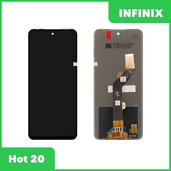 LCD дисплей для Infinix Hot 20 в сборе с тачскрином, 100% оригинал (черный)