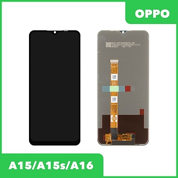 LCD дисплей для Oppo A15, A15s, A16 с тачскрином (черный) 100% оригинал