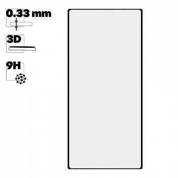 Защитное стекло "LP" для телефона Samsung Galaxy S22 Ultra Thin Frame Full Glue 0, 33 мм 2, 5D 9H (черное)