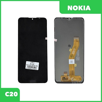 LCD дисплей для Nokia C20 в сборе с тачскрином, черный (оригинал)