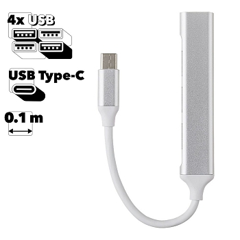 USB-C хаб на 4 порта USB 3.0 С-809 (коробка)