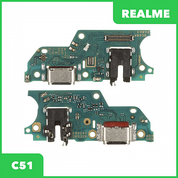 Системный разъем (разъем зарядки) для Realme C51 (RMX3830), микрофон