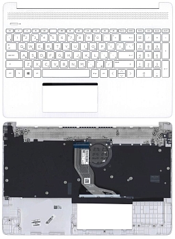 Клавиатура для ноутбука HP 15S-EQ, 15S-FQ топкейс белый