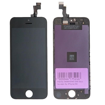 Дисплей для Apple iPhone 5S в сборе с тачскрином (AAA), черный