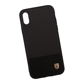Защитная крышка "Meephone" A Good Design для Apple iPhone X кожа с тканью (черная)